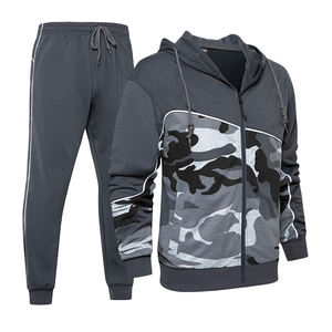 Ropa Deportiva de entrenamiento para hombre, traje con capucha, pantalones de dos piezas, chándales con logotipo personalizado - Product Image 5