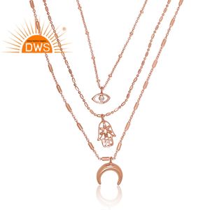 Nouveau Collier Multicouche Tendance 2026 avec Pendentifs Multiples en Pierres Naturelles CZ pour la Fabrication de Bijoux de Mode Personnalisés - Product Image 2