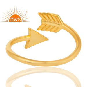 Flèche Conception 14k Or Jaune Plaqué 925 Bague En Argent Sterling Designer Anneaux Bijoux En Gros - Product Image 3
