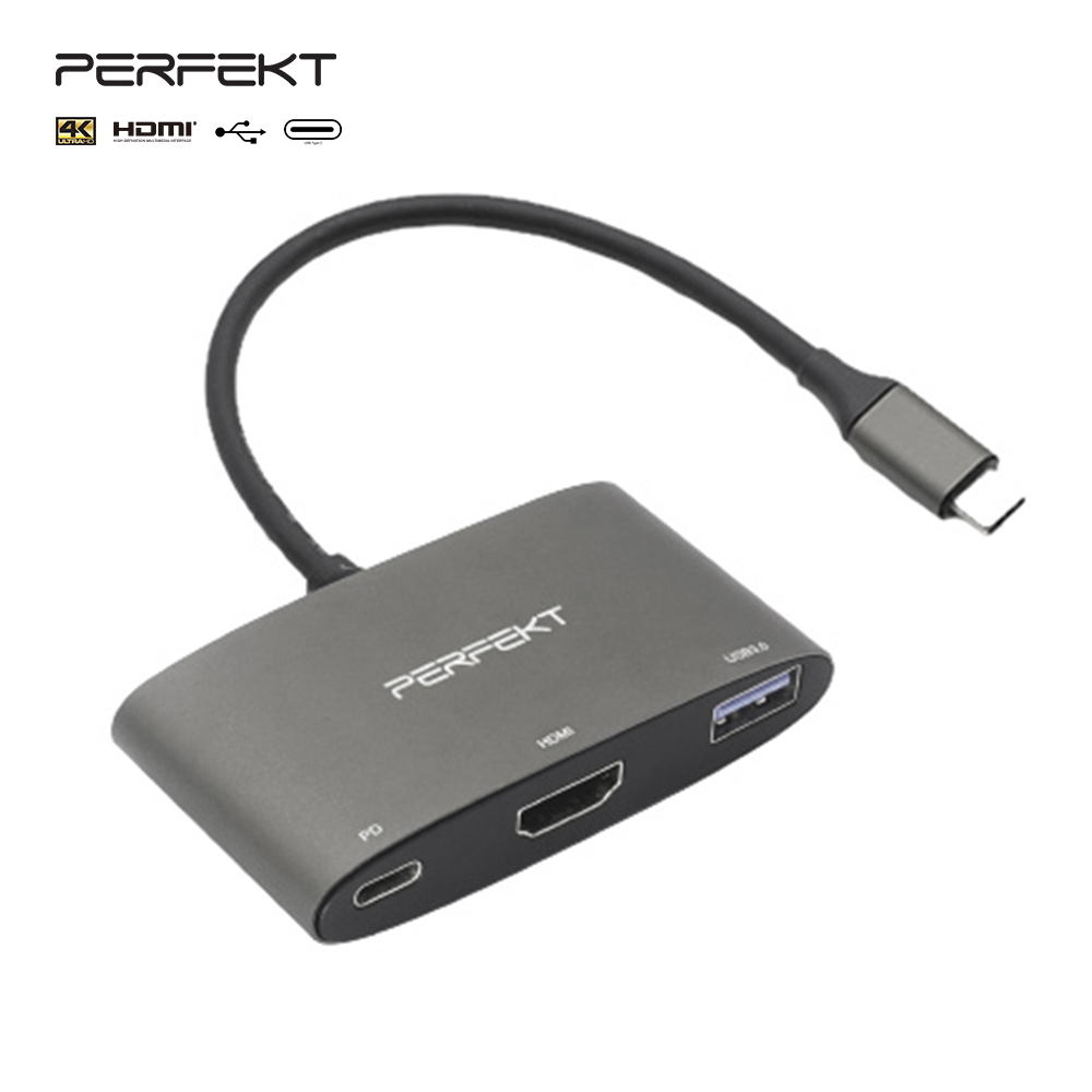 3 порта USB-C цифровой док-станция USB Тип C до 4K HDMI адаптер с USB-C зарядка PD