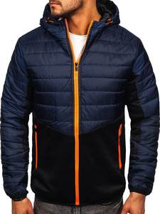 Blouson d'aviateur d'hiver pour hommes en toile tissu imperméable et écologique col montant à capuche pour l'extérieur surdimensionné vente en gros OEM - Product Image 2