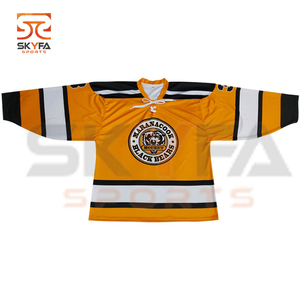 Camiseta de Hockey sobre hielo sublimada para hombre, 100% poliéster, a la moda, venta al por mayor - Product Image 3
