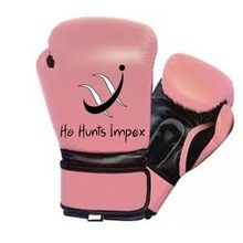 Guantes de boxeo de cuero con logotipo personalizado de alta calidad para competición de boxeo Color rosa - Product Image 5