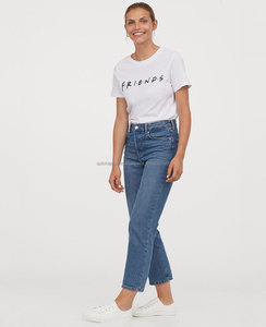 T-shirt en coton premium pour femme avec strass, grandes tailles, fabrication OEM, marque privée - Product Image 4
