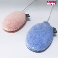 Calentador de Manos Portátil USB Happythings con Funda de Felpa de Doble Cara, Color Rosa y Azul, Protección Contra Sobrecalentamiento, Certificado CE, Innovador