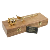 Mawar Asli Berlapis Emas 24K dengan Kotak Kayu untuk Hadiah Pernikahan, Hari Jadi, Hari Valentine, Hadiah Natal, Hari Ayah