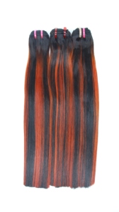 Mèches naturelles vierges avec racines, cheveux bruts non traités, vierges et alignés, tissage en os, couleur lisse - Product Image 2