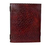 Journal en cuir véritable intégré à cinq pierres faites à la main Vintage Brown Hard Cover Design Notebook Travel Diary Gift For Men & Women