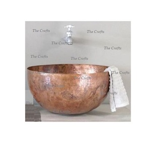 Fregadero Ovalado de Diseño Maravilloso en Cobre Martillado para Baño y Cocina - Product Image 4