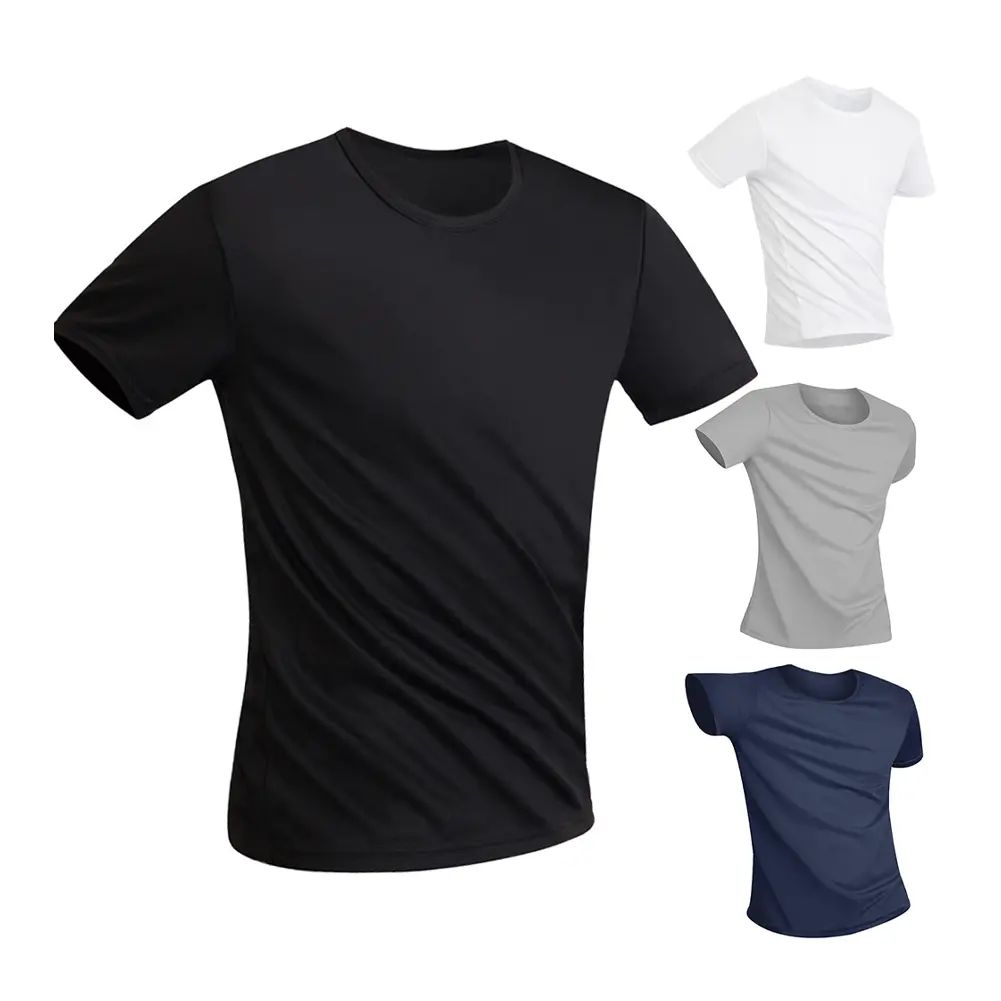 2021 Summer cotton T shirts men 2021 simple o neck stretch solid slim fit tshirts