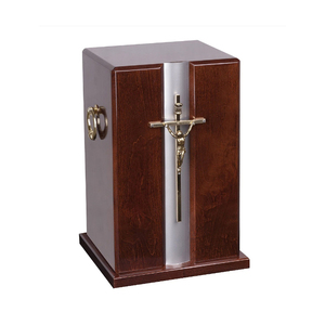 Wooden Cube <b>Box</b> Urn Bronze Finished With Gold Cross Funeral <b>Ashes</b> Urn Modern Wooden Keepsake Urn <b>for</b> Sale - Product Image 6