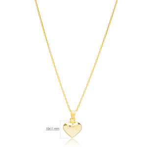 Collier de conception de charme de coeur simple simple fabriqué à la main en gros turc bijoux en argent sterling 925 - Product Image 3