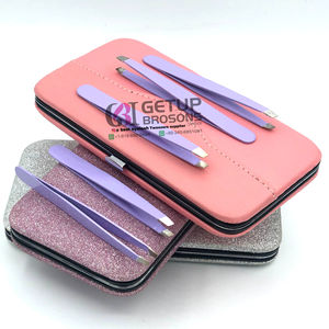 แหนบต่อคิ้วปลายเงินสแตนเลสเคลือบผงสีม่วงแบบมืออาชีพอุปกรณ์เสริมความงามออกแบบโลโก้ได้ตามต้องการดีไซน์ใหม่ - Product Image 1