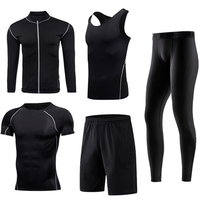 5 pièces de Compression pour hommes, vêtements d'entraînement, de Fitness, de Yoga