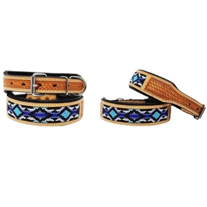 Collar de cuero acolchado hecho a mano para perro, calidad Superior, hecho a mano, con herramientas y cuentas, decoración, fabricante - Product Image 1