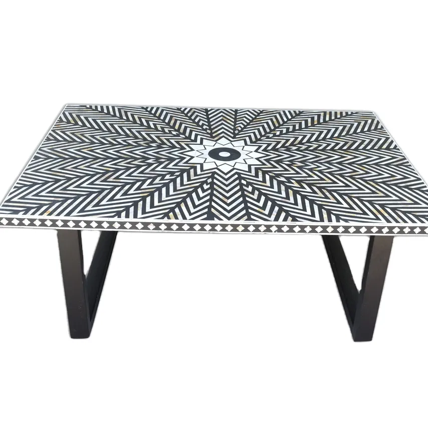 Tradnary Mother Of Pearl Inlay Rectangular modern coffee tables Indian Furniture For Home Office Hotel Restaurant Decoration