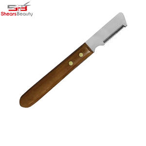 Best Quality Dog <b>Grooming</b> Coat Stripping Knife Wooded Handle Stainless Steel Non-Slip Striping Tools - Product Image 5
