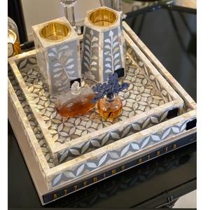 Incrustation d'os décorative Bakhoor Brûleur fait à la main Mabkhara pour usage d'encens Artistique Home Decor Pièce Résine et incrustation Design Medkhan - Product Image 4