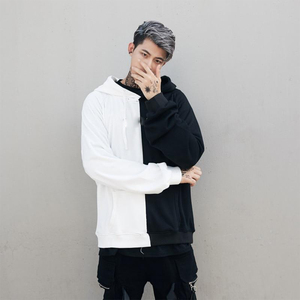 เสื้อฮู้ดผู้ชายทรงปกติ ผ้าฟลีซ คอตั้ง ลายเรียบ ปักลายกราฟิก พิมพ์ลายดิจิทัล กันน้ำ สำหรับฤดูหนาว - Product Image 1