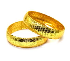 Luxury Women's <b>Gold</b>-Plated Brass <b>Bangles</b> Bracelets Fashionable Religious Design Classic Style for Wedding Parties - Product Image 1