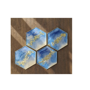 Stone <b>Coasters</b> <b>Drink</b> <b>Coasters</b> Cup Mats <b>for</b> <b>Drinks</b> <b>Coaster</b> Hexagon Shape <b>for</b> White Color - Product Image 5