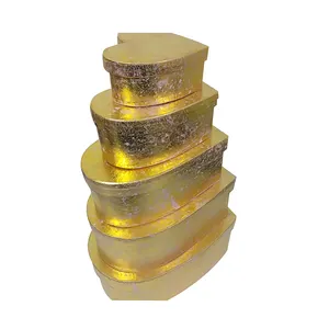 Nueva colección Fancy Gift Use Golden Paper Heart Shape Box Small - Larges Custom Sizes Reciclable Caja de tapa de papel hecha a mano - Product Image 1