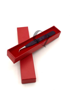 แหนบต่อขนตาทำจากสแตนเลสเคลือบผงพลัม45องศาอุปกรณ์เสริมความงามแบบใหม่โลโก้ตามสั่ง - Product Image 3