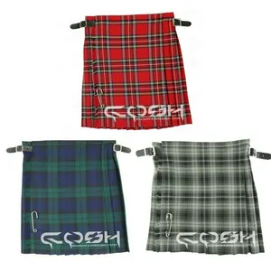 COSH KILTS Personalizado Scottish Highland Tartan Kilt, Alta Calidad Royal Stewart Hombres Kilts Proveedores Y Exportador