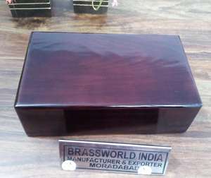 RECTANGLE DE BOIS BRUN FONCÉ BRILLANT Adulte URNE FOURNITURES PAR BRASSWORLD INDE - Product Image 2