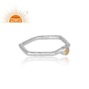 รอบตัดเอธิโอเปียโอปอลพลอยแหวนวิจิตร925เงินหกเหลี่ยมออกแบบแหวนเงินเครื่องประดับผู้ค้าส่ง - Product Image 3