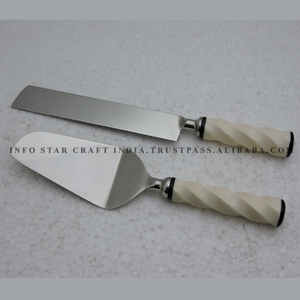 มีดเค้กแต่งงานและเซ็ตเซิร์ฟเวอร์สแตนเลสสำหรับเสิร์ฟดอกกุหลาบสำหรับงานแต่งงานอุปกรณ์ในครัว - Product Image 6