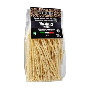 Made in Italy traditional spaghetti food Sicilian 500 g bag durum wheat semolina pasta busiata for sale