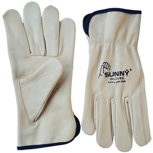 Cow Leather Rigger -<b>Gloves</b> Beige Color <b>Driver</b> Working -<b>Gloves</b> - Product Image 1