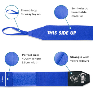 ผ้าพันมือแบบมืออาชีพ ZEBRA SPORTS ZS-498 ยี่ห้อ Custom Label สวมใส่สบาย ยืดหยุ่นกึ่งสมบูรณ์ พร้อมห่วงนิ้วโป้ง สำหรับมวยไทย มวยสากล และศิลปะการต่อสู้ - Product Image 6