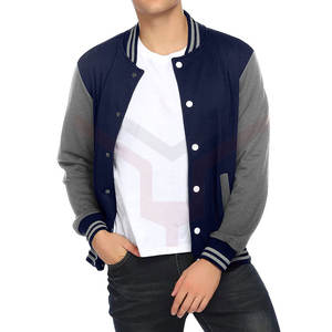 Chaqueta Varsity Letterman de Moda con Logotipo Personalizado Bordado, Cuerpo de Lana y Mangas de Cuero, Chaqueta de Béisbol para Hombre y Mujer - Product Image 1