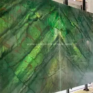 New Alexandrita Emerald Green Quartzite Slabs Stone decoration green flooring wall calding tile kitchen top fabricated