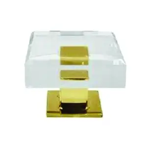 Bouton de porte en métal aspect Royal avec Cube en acrylique, poignée d'armoire artisanale de haute qualité pour une utilisation polyvalente pour tous les types de portes