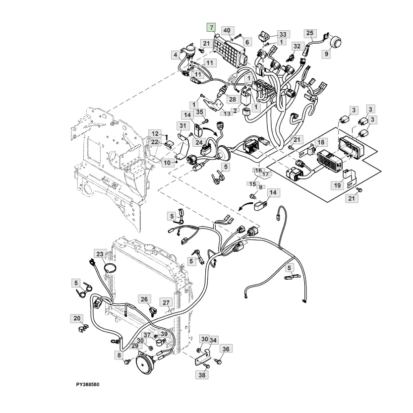 ส่วนสำหรับรถแทรกเตอร์ JD JohnDeere,หน่วยควบคุมอิเล็กทรอนิกส์,Eh Pto Controll หมายเลขชิ้นส่วน SJ31236