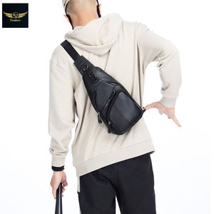 Sac de poitrine en cuir pour hommes Fashion Classic Large Capacity Business Messenger Bag 2023 - Product Image 2