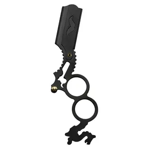 Navaja de Afeitar Multifunción para Barba, Cuchilla Recta Clásica para Barbería, Cuchillas para Recortar Cejas de Acero Inoxidable Obexa - Product Image 1