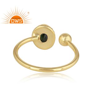 แหวนพลอยโทแพซชุบทอง925สีฟ้าคอลเลกชันวินเทจของสะสมอันประณีต - Product Image 3