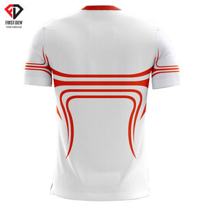 Camiseta de manga corta personalizada para hombre, Jersey de fútbol de manga corta, color blanco, precio bajo, venta al por mayor - Product Image 2