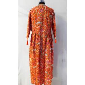 Trendy Stylish Designer India Floral Fabric Pure Cotton Modern Full <b>Sleeve</b> Hand Block Printed Women Kurtis Dresses Tunics <b>Top</b> - Product Image 3