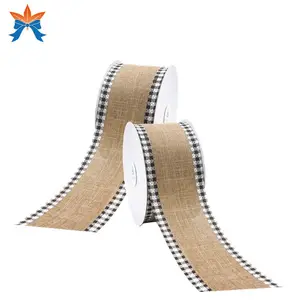 Halloween Plaid Edge Wired Decorative Ribbon Suppliers - Product Image 1