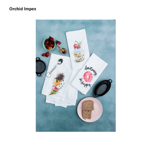 100% algodón orgánico GOTS certificado saco de harina toalla de cocina personalizable venta a granel precio de mercado bajo para Navidad Halloween - Product Image 1