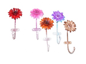 Welcome to Pick and Buy in Our Store Iron <b>Hooks</b> Flower Shape Hangers Antique and Unique <b>for</b> Wall Iron <b>Hooks</b> Handmade - Product Image 2