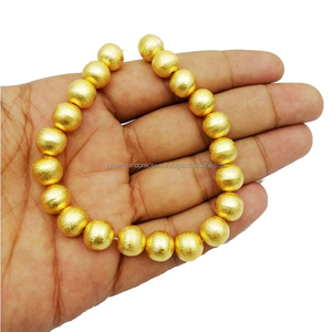 Cuentas Redondas de Cobre Chapadas en Oro de 18K para la Fabricación de Joyas, de 4mm a 30mm, Pirámide y Preciosas, Int'l BF095 - Product Image 4