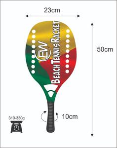 Raquettes de beach tennis et de padel sur mesure, face en fibre de carbone et verre, longueur 50 cm, poids 310-330 g, logos, combinaisons de couleurs - Product Image 4