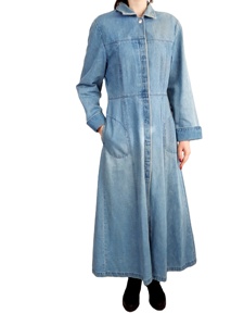 Robe en Jean pour femmes, bleu, plumeau, longue, veste en Jean pour dames, manches longues, vêtement noir, manteau sur mesure C - Product Image 5