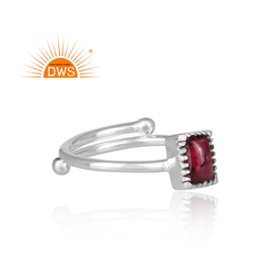 Bague Fine en argent Sterling, fait à la main, pour fille, fabrication de bijoux en pierre précieuse grenat, vente en gros - Product Image 3